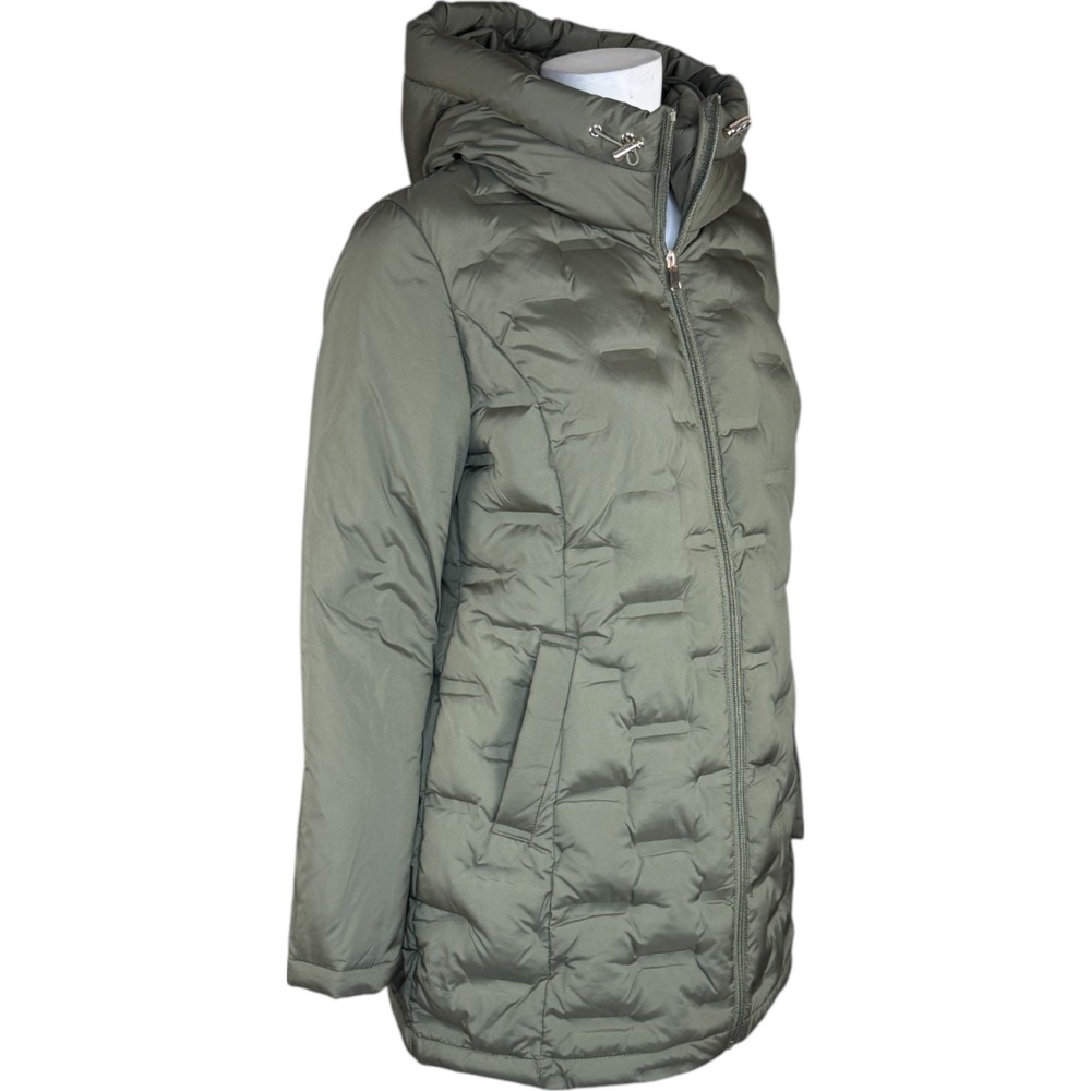 Susan Graver Heat Press Mixed Media Jacket with Hood Olive X-Small NWT - Picture 12 of 15